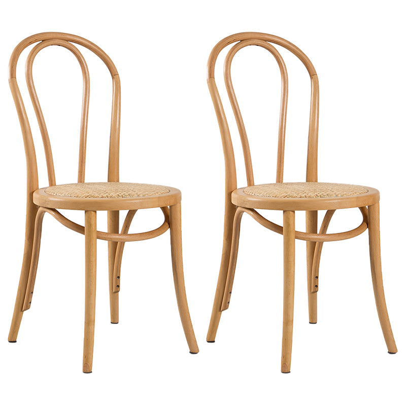 Contemporary Style Beech Wood Chiar Windsor Back Side Kitchen Dining Chair Wood Wicker & Rattan 2 Piece Set Clearhalo ' kitchen&dining_furn' 'Dining Chairs' 'Dining Tables & Seating' 'dining_chair' 'furn' 'furn_dining_chair' 'Furniture' 'furniture_dining_chair' 'Kitchen & Dining Furniture' 'kitchen' 3847086