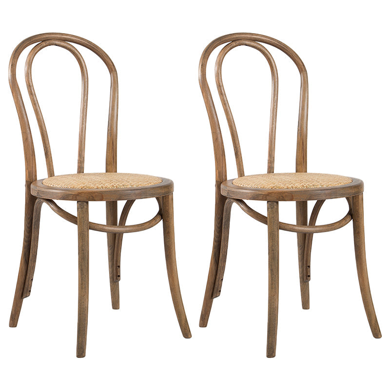 Contemporary Style Beech Wood Chiar Windsor Back Side Kitchen Dining Chair Smoke Gray Wicker & Rattan 2 Piece Set Clearhalo ' kitchen&dining_furn' 'Dining Chairs' 'Dining Tables & Seating' 'dining_chair' 'furn' 'furn_dining_chair' 'Furniture' 'furniture_dining_chair' 'Kitchen & Dining Furniture' 'kitchen' 3847098