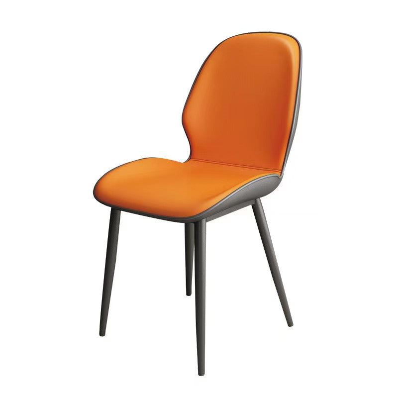 Contemporary Metal Dining Room Chairs Leather Dining Armless chairs for Home Use Clearhalo ' kitchen&dining_furn' 'Dining Chairs' 'Dining Tables & Seating' 'dining_chair' 'furn' 'furn_dining_chair' 'Furniture' 'furniture_dining_chair' 'Kitchen & Dining Furniture' 'kitchen' 3847114