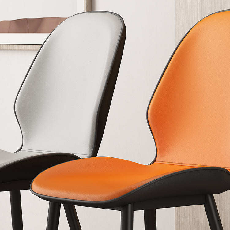 Contemporary Metal Dining Room Chairs Leather Dining Armless chairs for Home Use Clearhalo ' kitchen&dining_furn' 'Dining Chairs' 'Dining Tables & Seating' 'dining_chair' 'furn' 'furn_dining_chair' 'Furniture' 'furniture_dining_chair' 'Kitchen & Dining Furniture' 'kitchen' 3847121