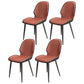 Contemporary Metal Dining Room Chairs Leather Dining Armless chairs for Home Use Orange Red 4 Piece Set Clearhalo ' kitchen&dining_furn' 'Dining Chairs' 'Dining Tables & Seating' 'dining_chair' 'furn' 'furn_dining_chair' 'Furniture' 'furniture_dining_chair' 'Kitchen & Dining Furniture' 'kitchen' 3847132