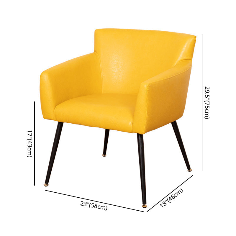 Scandinavian Home Arm Chair Upholstered Parsons Back Metal Single Dining Room Chair Clearhalo ' kitchen&dining_furn' 'Dining Chairs' 'Dining Tables & Seating' 'dining_chair' 'furn' 'furn_dining_chair' 'Furniture' 'furniture_dining_chair' 'Kitchen & Dining Furniture' 'kitchen' 3847156