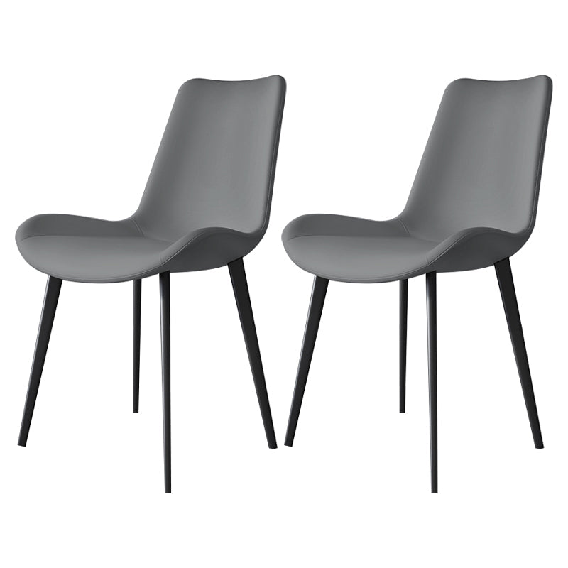 Contemporary Restaurant Upholstered Side Chair Matte Finish Parsons Dining Chair (Set of 2) Grey Clearhalo ' kitchen&dining_furn' 'Dining Chairs' 'Dining Tables & Seating' 'dining_chair' 'furn' 'furn_dining_chair' 'Furniture' 'furniture_dining_chair' 'Kitchen & Dining Furniture' 'kitchen' 3847158