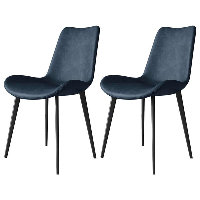 Contemporary Restaurant Upholstered Side Chair Matte Finish Parsons Dining Chair (Set of 2) Dark Blue Clearhalo ' kitchen&dining_furn' 'Dining Chairs' 'Dining Tables & Seating' 'dining_chair' 'furn' 'furn_dining_chair' 'Furniture' 'furniture_dining_chair' 'Kitchen & Dining Furniture' 'kitchen' 3847163