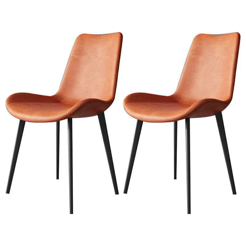 Contemporary Restaurant Upholstered Side Chair Matte Finish Parsons Dining Chair (Set of 2) Orange-Gray Clearhalo ' kitchen&dining_furn' 'Dining Chairs' 'Dining Tables & Seating' 'dining_chair' 'furn' 'furn_dining_chair' 'Furniture' 'furniture_dining_chair' 'Kitchen & Dining Furniture' 'kitchen' 3847165