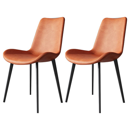 Contemporary Restaurant Upholstered Side Chair Matte Finish Parsons Dining Chair (Set of 2) Orange-Gray Clearhalo ' kitchen&dining_furn' 'Dining Chairs' 'Dining Tables & Seating' 'dining_chair' 'furn' 'furn_dining_chair' 'Furniture' 'furniture_dining_chair' 'Kitchen & Dining Furniture' 'kitchen' 3847165