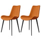 Contemporary Restaurant Upholstered Side Chair Matte Finish Parsons Dining Chair (Set of 2) Orange Clearhalo ' kitchen&dining_furn' 'Dining Chairs' 'Dining Tables & Seating' 'dining_chair' 'furn' 'furn_dining_chair' 'Furniture' 'furniture_dining_chair' 'Kitchen & Dining Furniture' 'kitchen' 3847167