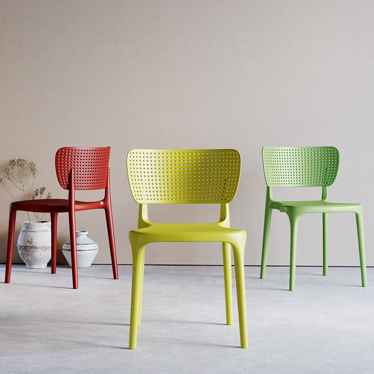 Modern Indoor-Outdoor Plastic Side Chair Armless Open Back Dining Chair Clearhalo ' kitchen&dining_furn' 'Dining Chairs' 'Dining Tables & Seating' 'dining_chair' 'furn' 'furn_dining_chair' 'Furniture' 'furniture_dining_chair' 'Kitchen & Dining Furniture' 'kitchen' 3847176