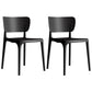 Modern Indoor-Outdoor Plastic Side Chair Armless Open Back Dining Chair Black 2 Piece Set Clearhalo ' kitchen&dining_furn' 'Dining Chairs' 'Dining Tables & Seating' 'dining_chair' 'furn' 'furn_dining_chair' 'Furniture' 'furniture_dining_chair' 'Kitchen & Dining Furniture' 'kitchen' 3847177