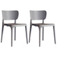 Modern Indoor-Outdoor Plastic Side Chair Armless Open Back Dining Chair Grey 2 Piece Set Clearhalo ' kitchen&dining_furn' 'Dining Chairs' 'Dining Tables & Seating' 'dining_chair' 'furn' 'furn_dining_chair' 'Furniture' 'furniture_dining_chair' 'Kitchen & Dining Furniture' 'kitchen' 3847183