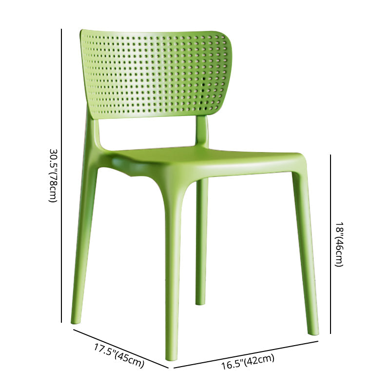 Modern Indoor-Outdoor Plastic Side Chair Armless Open Back Dining Chair Clearhalo ' kitchen&dining_furn' 'Dining Chairs' 'Dining Tables & Seating' 'dining_chair' 'furn' 'furn_dining_chair' 'Furniture' 'furniture_dining_chair' 'Kitchen & Dining Furniture' 'kitchen' 3847192