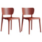 Modern Indoor-Outdoor Plastic Side Chair Armless Open Back Dining Chair Red 2 Piece Set Clearhalo ' kitchen&dining_furn' 'Dining Chairs' 'Dining Tables & Seating' 'dining_chair' 'furn' 'furn_dining_chair' 'Furniture' 'furniture_dining_chair' 'Kitchen & Dining Furniture' 'kitchen' 3847194