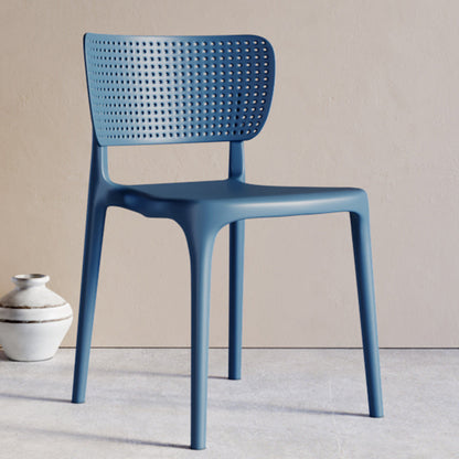 Modern Indoor-Outdoor Plastic Side Chair Armless Open Back Dining Chair Blue 1 Piece Clearhalo ' kitchen&dining_furn' 'Dining Chairs' 'Dining Tables & Seating' 'dining_chair' 'furn' 'furn_dining_chair' 'Furniture' 'furniture_dining_chair' 'Kitchen & Dining Furniture' 'kitchen' 3847207