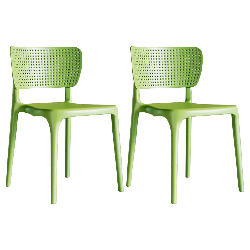 Modern Indoor-Outdoor Plastic Side Chair Armless Open Back Dining Chair Green 2 Piece Set Clearhalo ' kitchen&dining_furn' 'Dining Chairs' 'Dining Tables & Seating' 'dining_chair' 'furn' 'furn_dining_chair' 'Furniture' 'furniture_dining_chair' 'Kitchen & Dining Furniture' 'kitchen' 3847211
