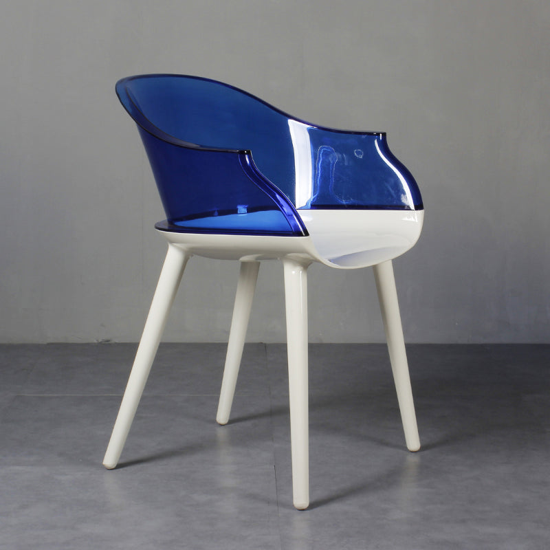 Scandinavian Style Plastic Chair Set Solid Back Arm Kitchen Single Dining Chair Blue-White Clearhalo ' kitchen&dining_furn' 'Dining Chairs' 'Dining Tables & Seating' 'dining_chair' 'Furniture' 'furniture_dining_chair' 'Kitchen & Dining Furniture' 'kitchen' 3847219