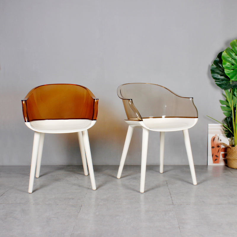 Scandinavian Style Plastic Chair Set Solid Back Arm Kitchen Single Dining Chair Clearhalo ' kitchen&dining_furn' 'Dining Chairs' 'Dining Tables & Seating' 'dining_chair' 'Furniture' 'furniture_dining_chair' 'Kitchen & Dining Furniture' 'kitchen' 3847220