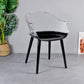 Scandinavian Style Plastic Chair Set Solid Back Arm Kitchen Single Dining Chair Black Clear Clearhalo ' kitchen&dining_furn' 'Dining Chairs' 'Dining Tables & Seating' 'dining_chair' 'Furniture' 'furniture_dining_chair' 'Kitchen & Dining Furniture' 'kitchen' 3847222