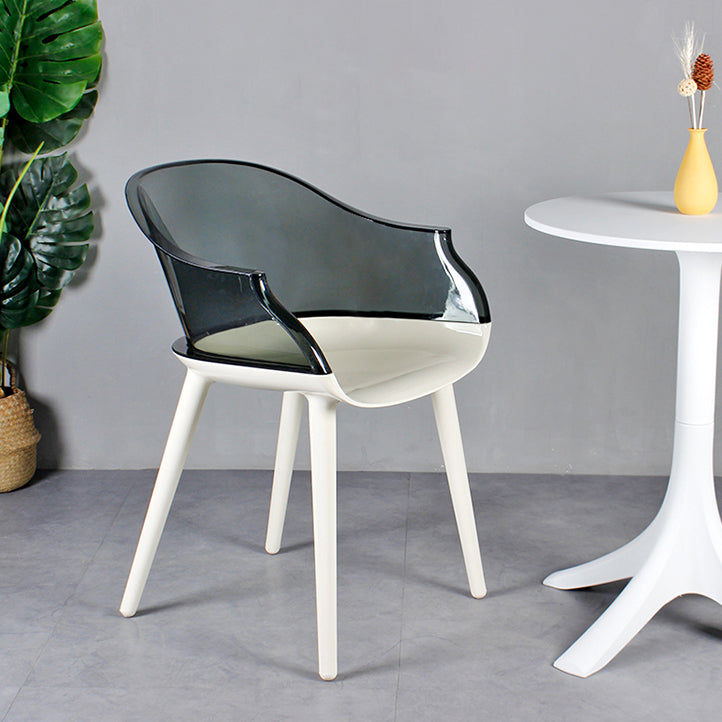 Scandinavian Style Plastic Chair Set Solid Back Arm Kitchen Single Dining Chair Clearhalo ' kitchen&dining_furn' 'Dining Chairs' 'Dining Tables & Seating' 'dining_chair' 'Furniture' 'furniture_dining_chair' 'Kitchen & Dining Furniture' 'kitchen' 3847232