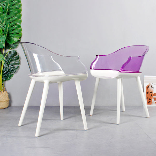 Scandinavian Style Plastic Chair Set Solid Back Arm Kitchen Single Dining Chair Clearhalo ' kitchen&dining_furn' 'Dining Chairs' 'Dining Tables & Seating' 'dining_chair' 'Furniture' 'furniture_dining_chair' 'Kitchen & Dining Furniture' 'kitchen' 3847233