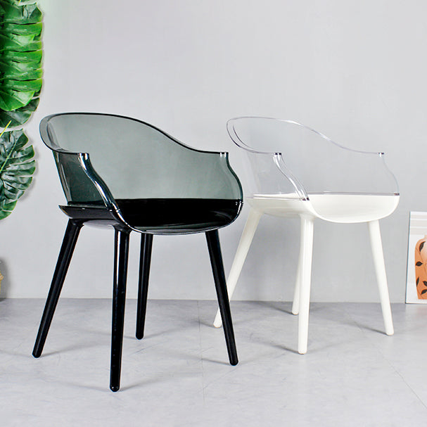 Scandinavian Style Plastic Chair Set Solid Back Arm Kitchen Single Dining Chair Clearhalo ' kitchen&dining_furn' 'Dining Chairs' 'Dining Tables & Seating' 'dining_chair' 'Furniture' 'furniture_dining_chair' 'Kitchen & Dining Furniture' 'kitchen' 3847234