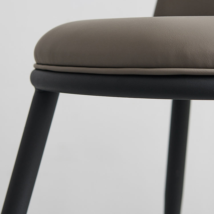 Contemporary Style Metal Chair Set Kitchen Dining Solid Back Side Chairs (Set of 2) Clearhalo ' kitchen&dining_furn' 'Dining Chairs' 'Dining Tables & Seating' 'dining_chair' 'furn' 'furn_dining_chair' 'Furniture' 'furniture_dining_chair' 'Kitchen & Dining Furniture' 'kitchen' 3847242