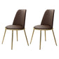 Contemporary Style Metal Chair Set Kitchen Dining Solid Back Side Chairs (Set of 2) Brown Brass Gold Clearhalo ' kitchen&dining_furn' 'Dining Chairs' 'Dining Tables & Seating' 'dining_chair' 'furn' 'furn_dining_chair' 'Furniture' 'furniture_dining_chair' 'Kitchen & Dining Furniture' 'kitchen' 3847245