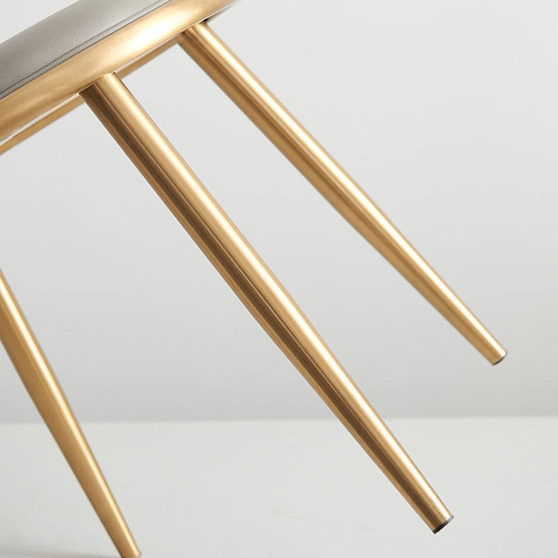 Contemporary Style Metal Chair Set Kitchen Dining Solid Back Side Chairs (Set of 2) Clearhalo ' kitchen&dining_furn' 'Dining Chairs' 'Dining Tables & Seating' 'dining_chair' 'furn' 'furn_dining_chair' 'Furniture' 'furniture_dining_chair' 'Kitchen & Dining Furniture' 'kitchen' 3847248