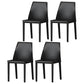 Contemporary Style Leather Dining Chairs Windsor Back Armless Dining Chairs Black 4 Piece Set Clearhalo ' kitchen&dining_furn' 'Dining Chairs' 'Dining Tables & Seating' 'dining_chair' 'furn' 'furn_dining_chair' 'Furniture' 'furniture_dining_chair' 'Kitchen & Dining Furniture' 'kitchen' 3847258