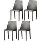 Contemporary Style Leather Dining Chairs Windsor Back Armless Dining Chairs Dark Gray 4 Piece Set Clearhalo ' kitchen&dining_furn' 'Dining Chairs' 'Dining Tables & Seating' 'dining_chair' 'furn' 'furn_dining_chair' 'Furniture' 'furniture_dining_chair' 'Kitchen & Dining Furniture' 'kitchen' 3847265