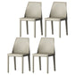 Contemporary Style Leather Dining Chairs Windsor Back Armless Dining Chairs Light Gray 4 Piece Set Clearhalo ' kitchen&dining_furn' 'Dining Chairs' 'Dining Tables & Seating' 'dining_chair' 'furn' 'furn_dining_chair' 'Furniture' 'furniture_dining_chair' 'Kitchen & Dining Furniture' 'kitchen' 3847271