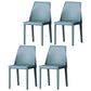 Contemporary Style Leather Dining Chairs Windsor Back Armless Dining Chairs Light Blue 4 Piece Set Clearhalo ' kitchen&dining_furn' 'Dining Chairs' 'Dining Tables & Seating' 'dining_chair' 'furn' 'furn_dining_chair' 'Furniture' 'furniture_dining_chair' 'Kitchen & Dining Furniture' 'kitchen' 3847275