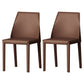 Contemporary Style Leather Dining Chairs Windsor Back Armless Dining Chairs Dark Coffee 2 Piece Set Clearhalo ' kitchen&dining_furn' 'Dining Chairs' 'Dining Tables & Seating' 'dining_chair' 'furn' 'furn_dining_chair' 'Furniture' 'furniture_dining_chair' 'Kitchen & Dining Furniture' 'kitchen' 3847283