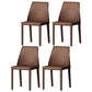 Contemporary Style Leather Dining Chairs Windsor Back Armless Dining Chairs Dark Coffee 4 Piece Set Clearhalo ' kitchen&dining_furn' 'Dining Chairs' 'Dining Tables & Seating' 'dining_chair' 'furn' 'furn_dining_chair' 'Furniture' 'furniture_dining_chair' 'Kitchen & Dining Furniture' 'kitchen' 3847284