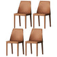 Contemporary Style Leather Dining Chairs Windsor Back Armless Dining Chairs Light Coffee 4 Piece Set Clearhalo ' kitchen&dining_furn' 'Dining Chairs' 'Dining Tables & Seating' 'dining_chair' 'furn' 'furn_dining_chair' 'Furniture' 'furniture_dining_chair' 'Kitchen & Dining Furniture' 'kitchen' 3847287