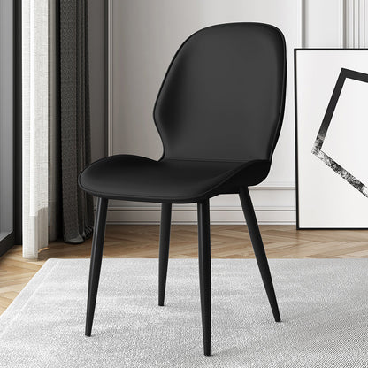 Contemporary Restaurant Leather Side Chair Matte Finish Parsons Dining Chair Black 1 Piece Clearhalo ' kitchen&dining_furn' 'Dining Chairs' 'Dining Tables & Seating' 'dining_chair' 'furn' 'furn_dining_chair' 'Furniture' 'furniture_dining_chair' 'Kitchen & Dining Furniture' 'kitchen' 3847295