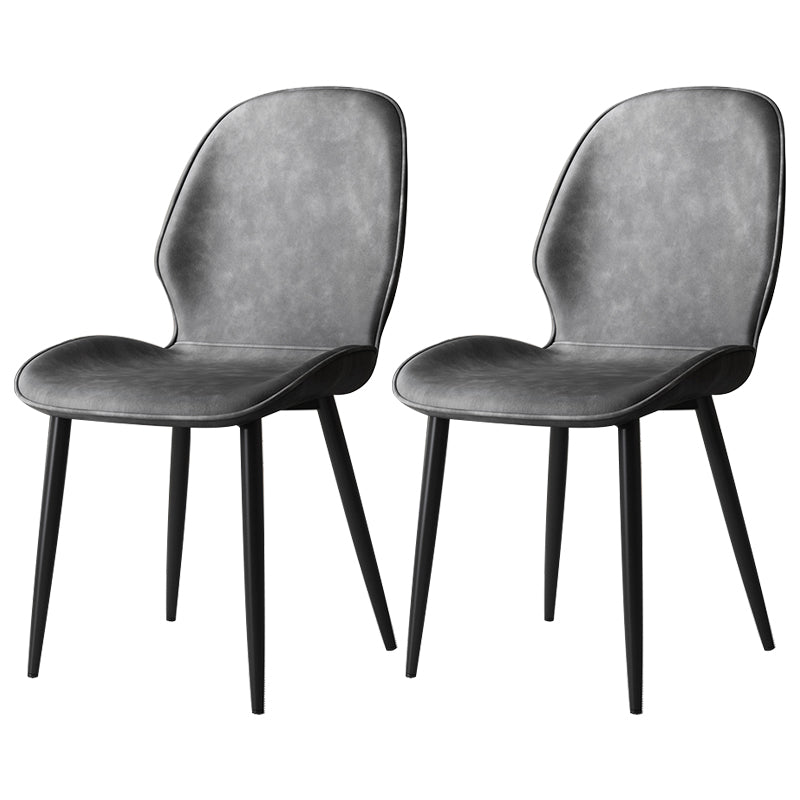 Contemporary Restaurant Leather Side Chair Matte Finish Parsons Dining Chair Grey 2 Piece Set Clearhalo ' kitchen&dining_furn' 'Dining Chairs' 'Dining Tables & Seating' 'dining_chair' 'furn' 'furn_dining_chair' 'Furniture' 'furniture_dining_chair' 'Kitchen & Dining Furniture' 'kitchen' 3847302