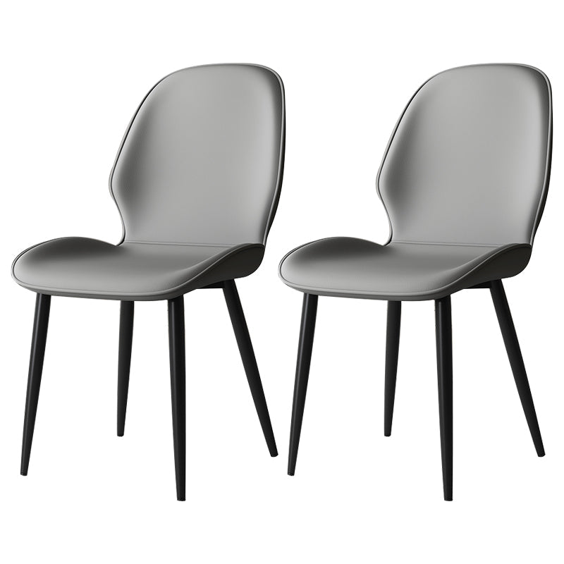 Contemporary Restaurant Leather Side Chair Matte Finish Parsons Dining Chair Light Gray 2 Piece Set Clearhalo ' kitchen&dining_furn' 'Dining Chairs' 'Dining Tables & Seating' 'dining_chair' 'furn' 'furn_dining_chair' 'Furniture' 'furniture_dining_chair' 'Kitchen & Dining Furniture' 'kitchen' 3847309
