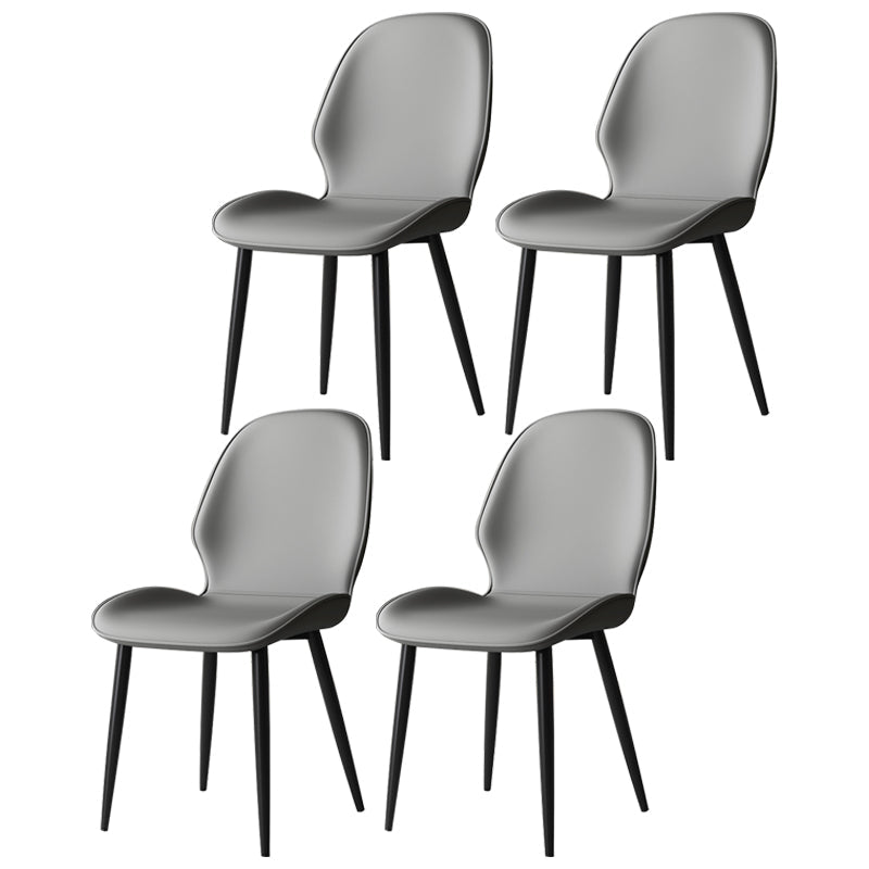 Contemporary Restaurant Leather Side Chair Matte Finish Parsons Dining Chair Light Gray 4 Piece Set Clearhalo ' kitchen&dining_furn' 'Dining Chairs' 'Dining Tables & Seating' 'dining_chair' 'furn' 'furn_dining_chair' 'Furniture' 'furniture_dining_chair' 'Kitchen & Dining Furniture' 'kitchen' 3847311