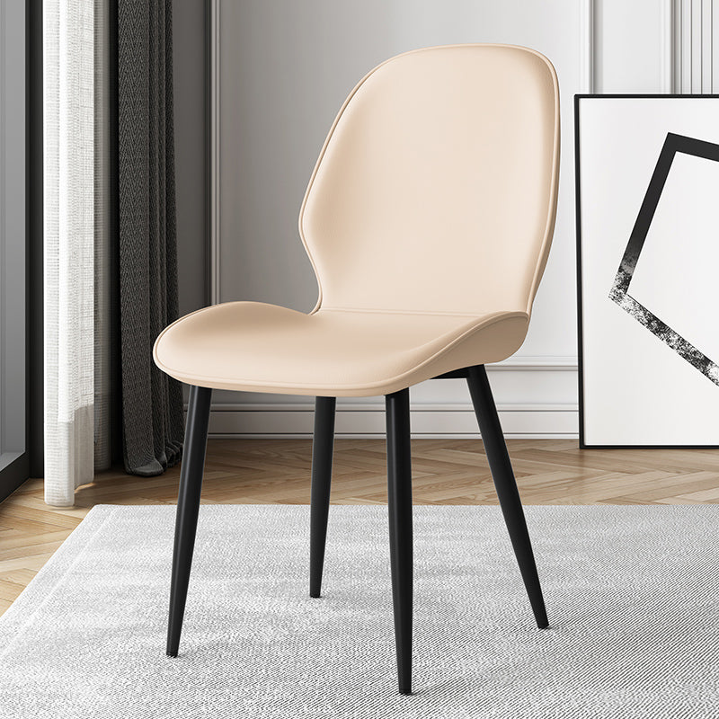 Contemporary Restaurant Leather Side Chair Matte Finish Parsons Dining Chair Beige 1 Piece Clearhalo ' kitchen&dining_furn' 'Dining Chairs' 'Dining Tables & Seating' 'dining_chair' 'furn' 'furn_dining_chair' 'Furniture' 'furniture_dining_chair' 'Kitchen & Dining Furniture' 'kitchen' 3847312