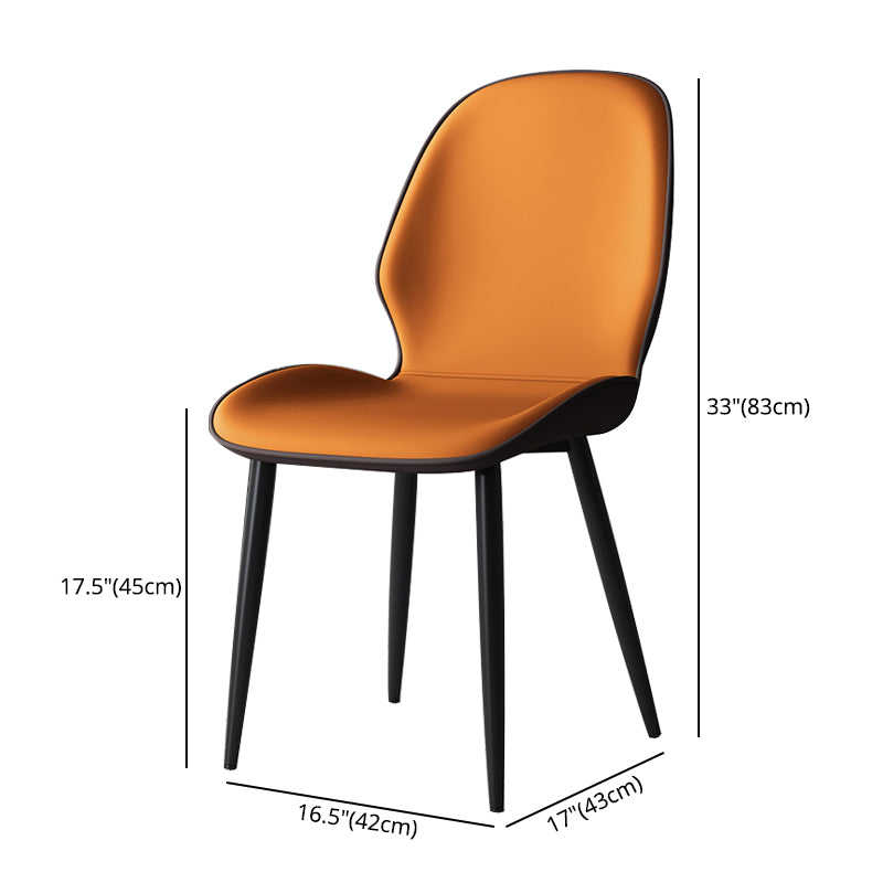 Contemporary Restaurant Leather Side Chair Matte Finish Parsons Dining Chair Clearhalo ' kitchen&dining_furn' 'Dining Chairs' 'Dining Tables & Seating' 'dining_chair' 'furn' 'furn_dining_chair' 'Furniture' 'furniture_dining_chair' 'Kitchen & Dining Furniture' 'kitchen' 3847313