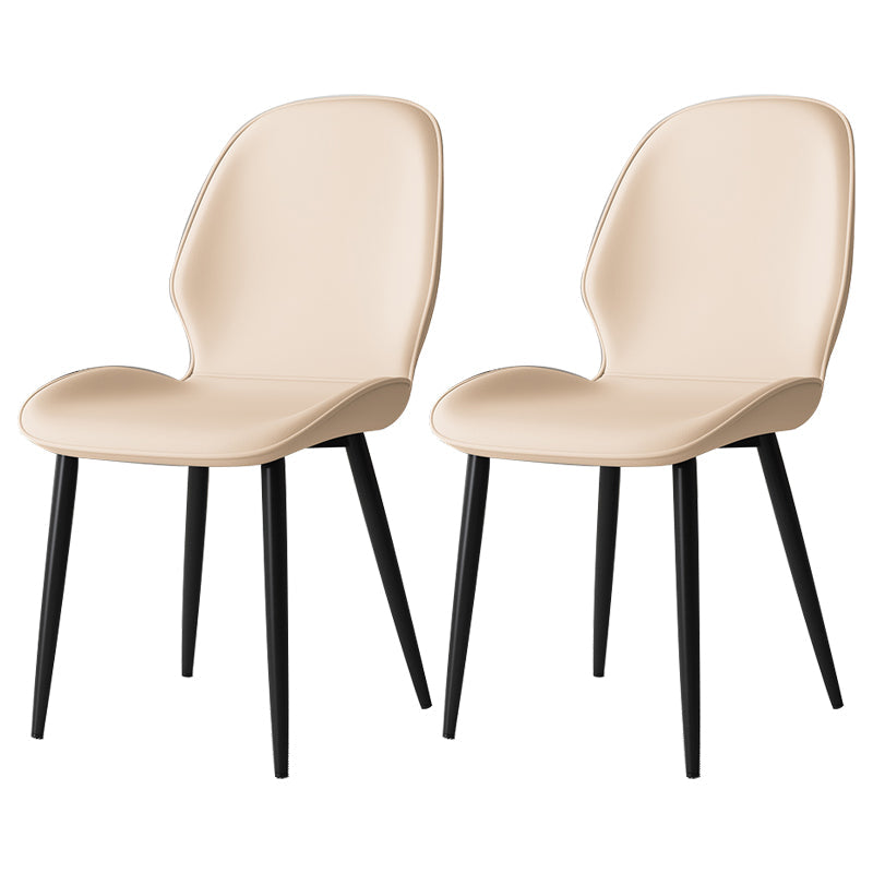 Contemporary Restaurant Leather Side Chair Matte Finish Parsons Dining Chair Beige 2 Piece Set Clearhalo ' kitchen&dining_furn' 'Dining Chairs' 'Dining Tables & Seating' 'dining_chair' 'furn' 'furn_dining_chair' 'Furniture' 'furniture_dining_chair' 'Kitchen & Dining Furniture' 'kitchen' 3847314