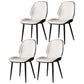 Contemporary Restaurant Leather Side Chair Matte Finish Parsons Dining Chair White-Brown 4 Piece Set Clearhalo ' kitchen&dining_furn' 'Dining Chairs' 'Dining Tables & Seating' 'dining_chair' 'furn' 'furn_dining_chair' 'Furniture' 'furniture_dining_chair' 'Kitchen & Dining Furniture' 'kitchen' 3847339