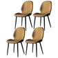 Contemporary Restaurant Leather Side Chair Matte Finish Parsons Dining Chair Yellow-Brown 4 Piece Set Clearhalo ' kitchen&dining_furn' 'Dining Chairs' 'Dining Tables & Seating' 'dining_chair' 'furn' 'furn_dining_chair' 'Furniture' 'furniture_dining_chair' 'Kitchen & Dining Furniture' 'kitchen' 3847342