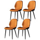 Contemporary Restaurant Leather Side Chair Matte Finish Parsons Dining Chair Orange-Gray 4 Piece Set Clearhalo ' kitchen&dining_furn' 'Dining Chairs' 'Dining Tables & Seating' 'dining_chair' 'furn' 'furn_dining_chair' 'Furniture' 'furniture_dining_chair' 'Kitchen & Dining Furniture' 'kitchen' 3847345
