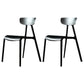 Minimalist Style Plastic Armless Chair Open Back Dining Side Chair for Home Use Black 2 Piece Set Clearhalo ' kitchen&dining_furn' 'Dining Chairs' 'Dining Tables & Seating' 'dining_chair' 'furn' 'furn_dining_chair' 'Furniture' 'furniture_dining_chair' 'Kitchen & Dining Furniture' 'kitchen' 3847347
