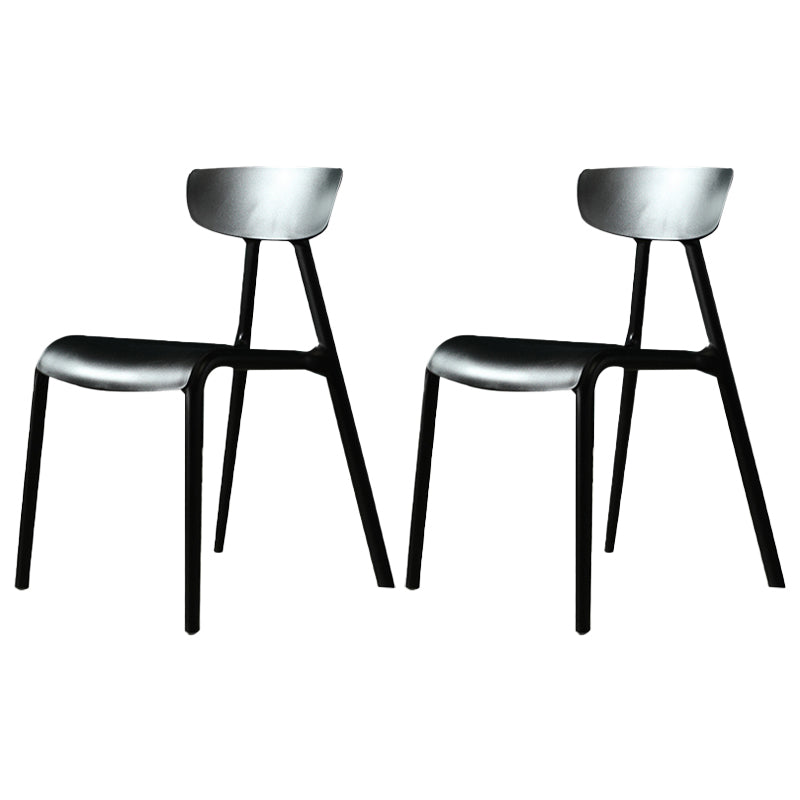 Minimalist Style Plastic Armless Chair Open Back Dining Side Chair for Home Use Black 2 Piece Set Clearhalo ' kitchen&dining_furn' 'Dining Chairs' 'Dining Tables & Seating' 'dining_chair' 'furn' 'furn_dining_chair' 'Furniture' 'furniture_dining_chair' 'Kitchen & Dining Furniture' 'kitchen' 3847347