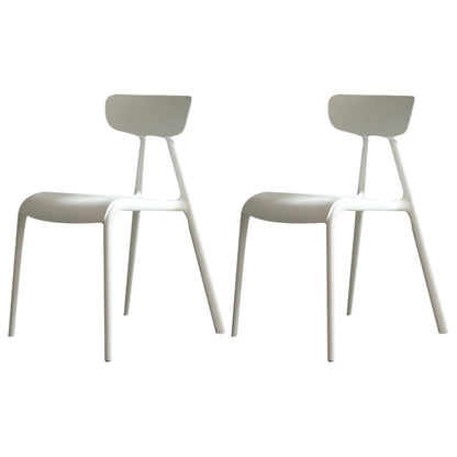Minimalist Style Plastic Armless Chair Open Back Dining Side Chair for Home Use White 2 Piece Set Clearhalo ' kitchen&dining_furn' 'Dining Chairs' 'Dining Tables & Seating' 'dining_chair' 'furn' 'furn_dining_chair' 'Furniture' 'furniture_dining_chair' 'Kitchen & Dining Furniture' 'kitchen' 3847353