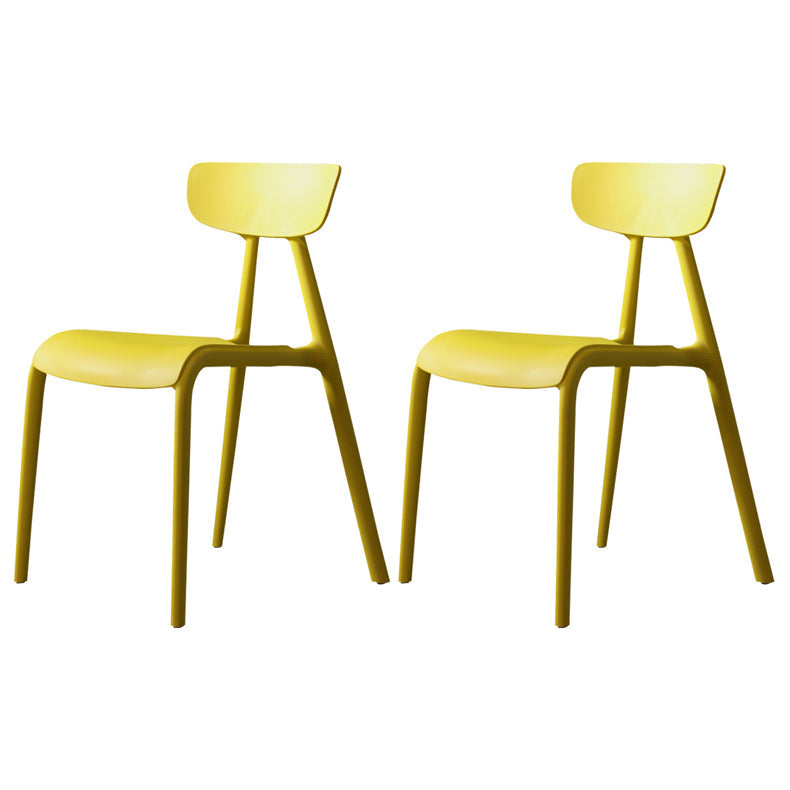 Minimalist Style Plastic Armless Chair Open Back Dining Side Chair for Home Use Yellow 2 Piece Set Clearhalo ' kitchen&dining_furn' 'Dining Chairs' 'Dining Tables & Seating' 'dining_chair' 'furn' 'furn_dining_chair' 'Furniture' 'furniture_dining_chair' 'Kitchen & Dining Furniture' 'kitchen' 3847358