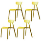Minimalist Style Plastic Armless Chair Open Back Dining Side Chair for Home Use Yellow 4 Piece Set Clearhalo ' kitchen&dining_furn' 'Dining Chairs' 'Dining Tables & Seating' 'dining_chair' 'furn' 'furn_dining_chair' 'Furniture' 'furniture_dining_chair' 'Kitchen & Dining Furniture' 'kitchen' 3847360