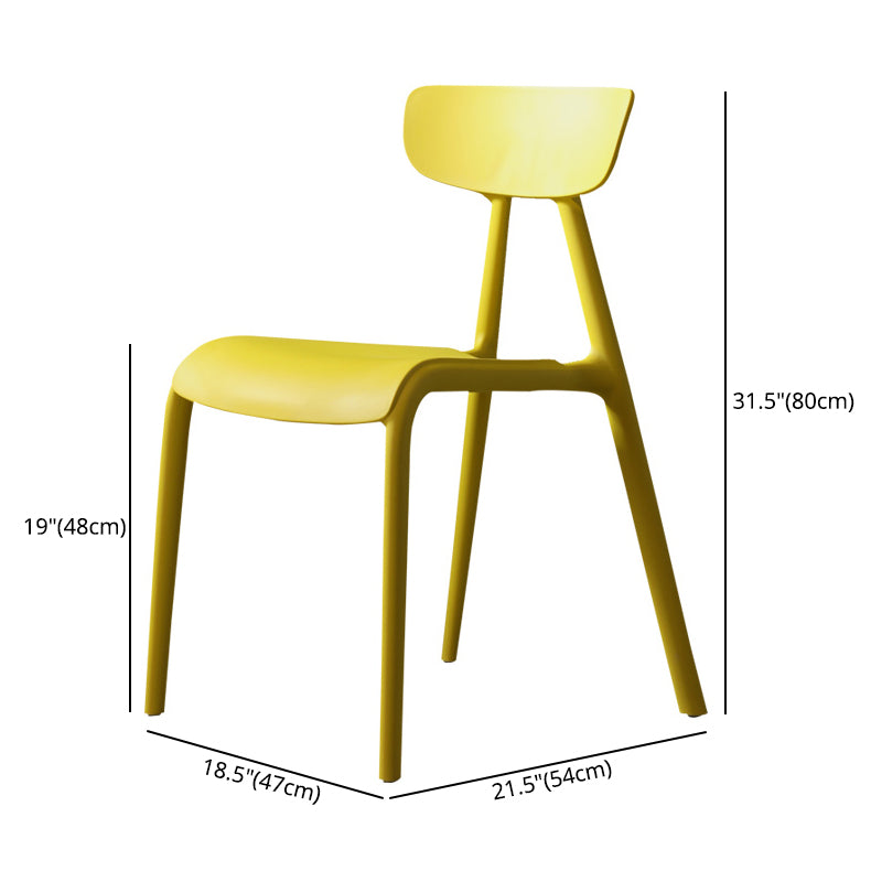 Minimalist Style Plastic Armless Chair Open Back Dining Side Chair for Home Use Clearhalo ' kitchen&dining_furn' 'Dining Chairs' 'Dining Tables & Seating' 'dining_chair' 'furn' 'furn_dining_chair' 'Furniture' 'furniture_dining_chair' 'Kitchen & Dining Furniture' 'kitchen' 3847364
